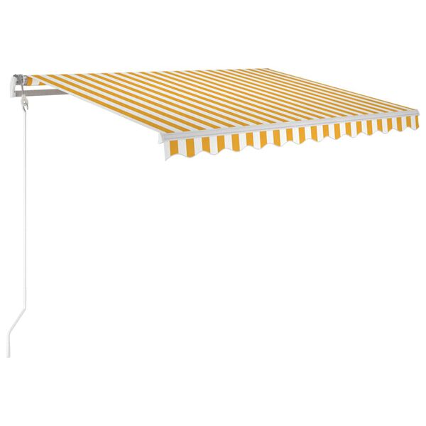 vidaXL automaatne varikatus LED, tuuleandur 350x250 cm kollane/valge