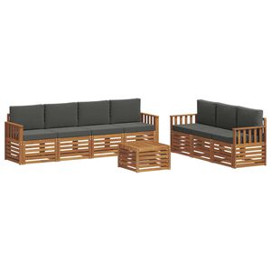 vidaXL Diivanikomplektid 8 pcs Looduslik ja antriit Tugev akatsiapuu