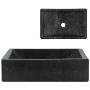 vidaXL valamu 45 x 30 x 12 cm marmor k&otilde;rgl&auml;ikega must