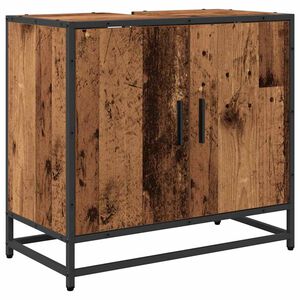 vidaXL Vannitoa kraanikausi kapp Vana puit 65 x 33 x 60 cm Tehispuit