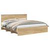 vidaXL Voodi raam peaga Sonoma tamm 200 x 200 cm Tehispuit