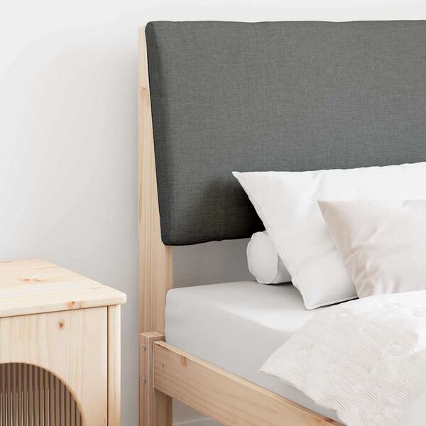 vidaXL Polsterdatud voodiots Tumehall 80 cm Tahke m&auml;nd