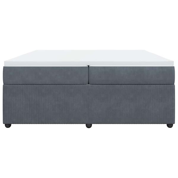 vidaXL kontinentaalvoodi madratsiga, tumehall, 200x200 cm, samet