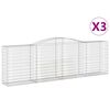 vidaXL kaarekujulised gabioonkorvid 3 tk, 400x50x120/140 cm, raud