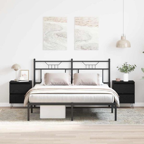 vidaXL &Ouml;&ouml;lambi kapp sahtliga 2 pcs Must tamm 40 x 35 x 50 cm Tehispuit