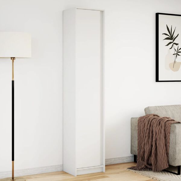 vidaXL kõrge kapp LEDiga, valge, 41,5 x 32,5 x 200 cm, tehispuit