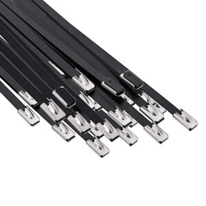 vidaXL Kaabli sidumine 25 tk 4,6 x 350 mm Must