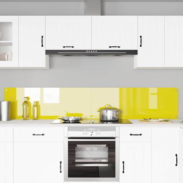 vidaXL Kögi Splashback 2 pcs Kollane 110 x 40 cm karastatud klaas