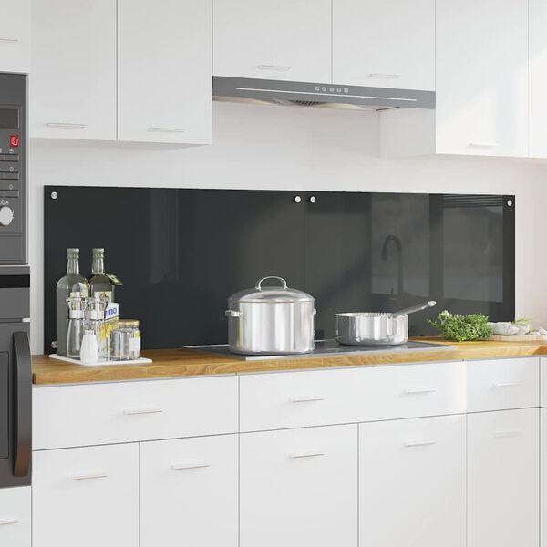 vidaXL K&ouml;gi Splashback 2 pcs Tumehall 90 x 50 cm karastatud klaas