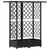 vidaXL T&otilde;stetud Padi Kase ja Katusega Must 124 x 40 x 121 cm PP
