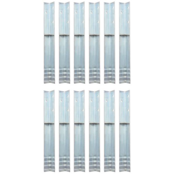 vidaXL L-kujulised pinnaseankrud 12 tk, tsingitud teras 5 x 5 x 50 cm