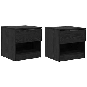 vidaXL Voodikapp sahtliga 2 pcs Must tamm 40 x 39 x 40cm Tehispuit