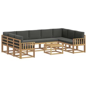 vidaXL V&auml;li diivanikomplekt 10 pcs Valge ja antratsiit 59 x 59 x 37 cm