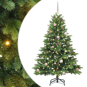 vidaXL Tehisj&otilde;ulupuu koos 150 LED-iga Roheline 150 cm PE ja PVC