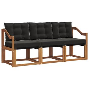 vidaXL V&auml;li diivanikomplekt padjaga 3 pcs Looduslik ja must