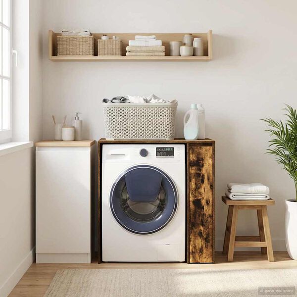 vidaXL Pesumasina kapp Suitsetatud tamm 87 x 60 x 89 cm Tehispuit