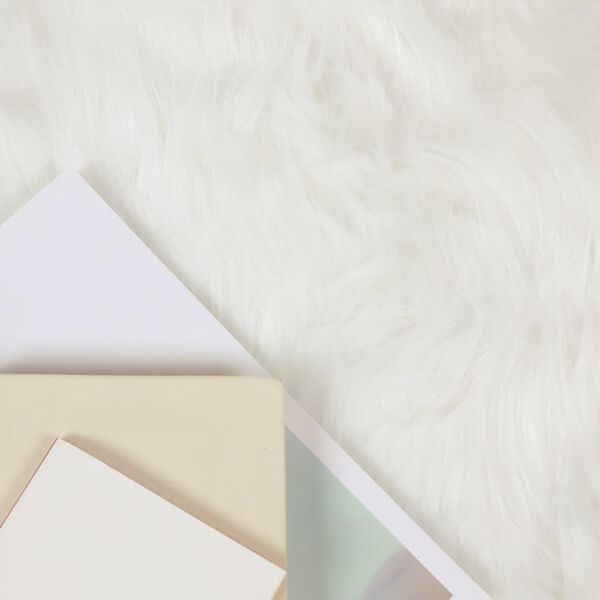 vidaXL Faux Lambanaha Vaip Tafalla Valge 80 x 200 cm Pol&uuml;ester