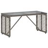 vidaXL V&auml;li Laua Hall ja must 80 x 40 x 40 cm PE Rattan ja Klaas