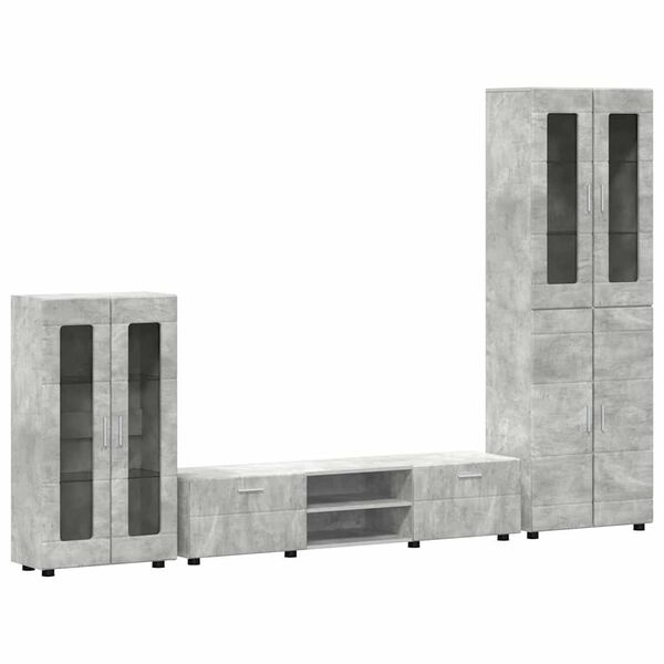 vidaXL Telerikapi komplekt sahtliga uksega FLORIN Betoonhall Tehispuit