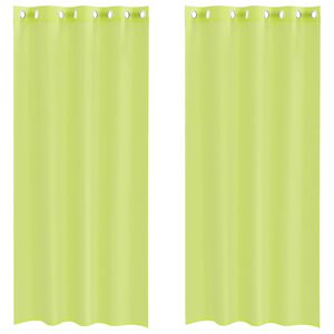 vidaXL Voile kardinad koos l&auml;biv&otilde;redega 2 tk Apple Green 140x245 cm