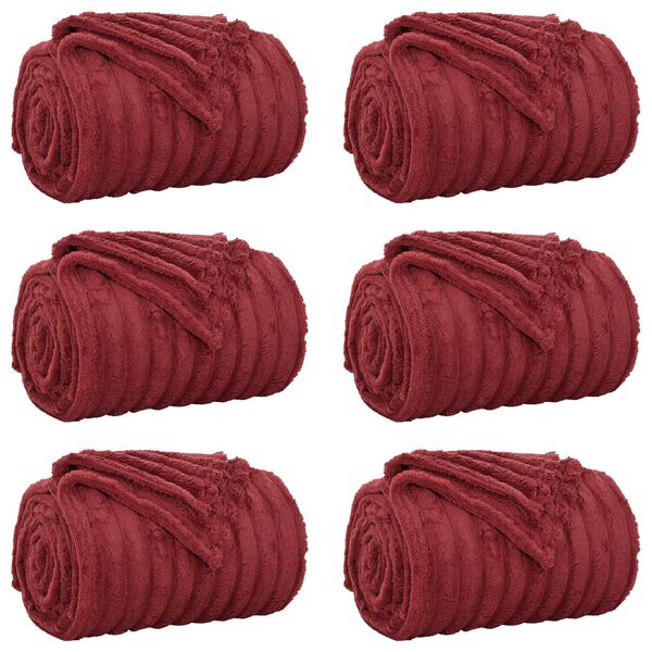 vidaXL Viskab tekid 6 pcs Bordeaux punane 270 x 240 cm Fliis