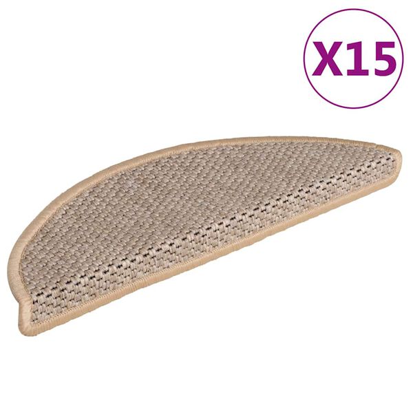 vidaXL isekleepuv trepivaip, 15 tk, 56x17x3 cm, helebeež