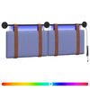 vidaXL Rippuv voodipeats LED-valgustusega Jeans sinine Antiik PU