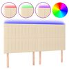 vidaXL LED-voodipeats, kreemjas, 180x5x118/128 cm, kangas