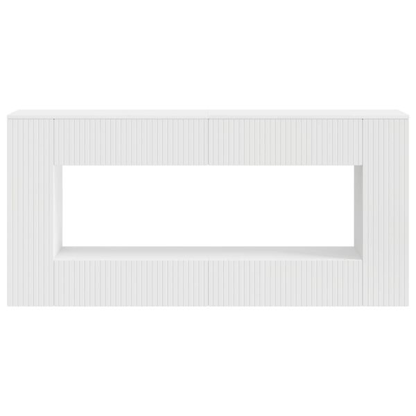 vidaXL Konsoollaud Triibuline Valge 155 x 29 x 74 cm T&ouml;&ouml;deldud puit