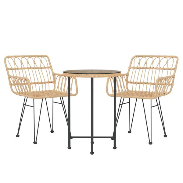 vidaXL 3-osaline aiamööbli komplekt, polürotang