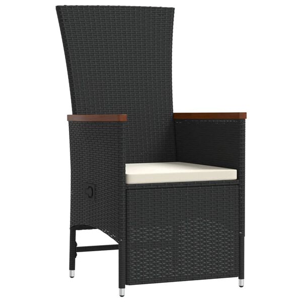 vidaXL 9-osaline aiam&ouml;&ouml;bli komplekt patjadega, must, pol&uuml;rotang