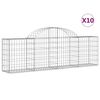 vidaXL kaarekujulised gabioonkorvid 10 tk, 200x30x60/80 cm, raud