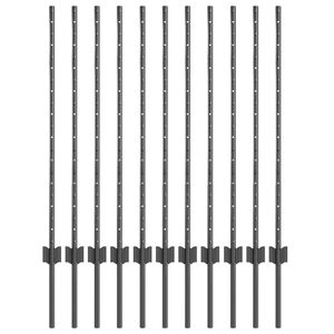 vidaXL Maatrikse posti 11 pcs Hall 140 cm Pulberv&auml;rvitud teras