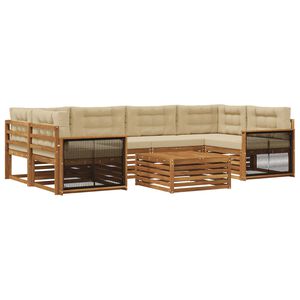 vidaXL V&auml;li diivanikomplekt padjaga 7 pcs Looduslik ja beež