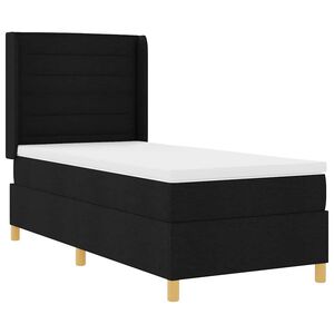 vidaXL Karbi vedrumadrats LED-ribadega peaga Must 90 x 190 cm kangas