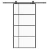 vidaXL l&uuml;kanduks furnituurikomplektiga, must, 102,5 x 205 cm, ESG-klaas