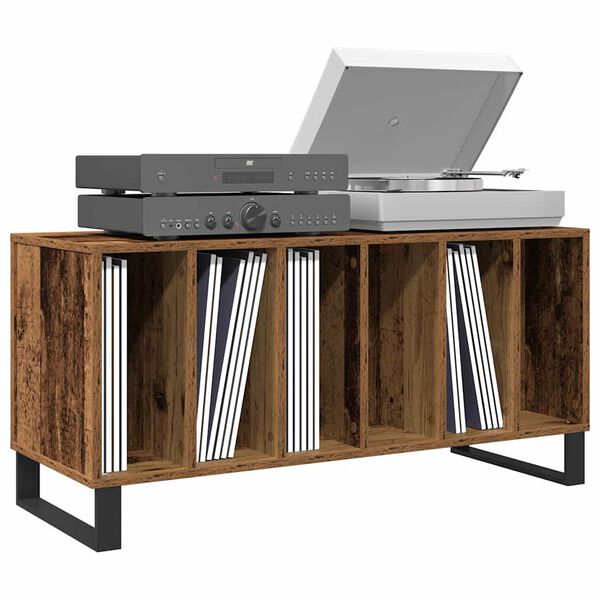 vidaXL Plaadikapp riiuliga Vana puit 100 x 38 x 48 cm Tehispuit