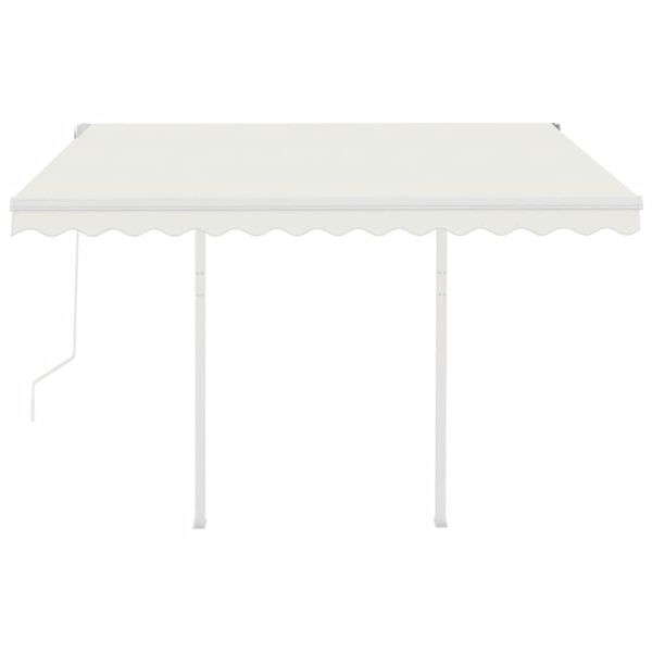 vidaXL automaatselt sisset&otilde;mmatav varikatus, 3,5x2,5 m, kreemjas