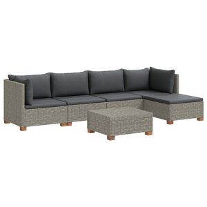 vidaXL 6 tk Rattani Istumisnurk Padjadega GENDT Looduslik rattan