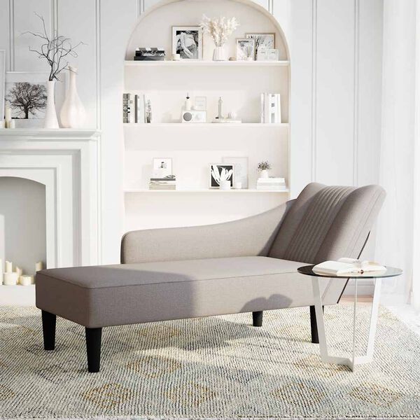 vidaXL Chaise Lounge parema k&auml;etoe Taupe kangaga