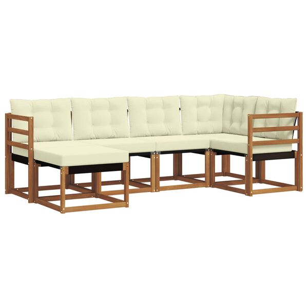 vidaXL V&auml;li diivanikomplekt padjaga 6 pcs Looduslik ja kreem