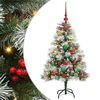 vidaXL Tehisj&otilde;ulupuu Roheline ja valge 120 cm PVC, metall ja plastik