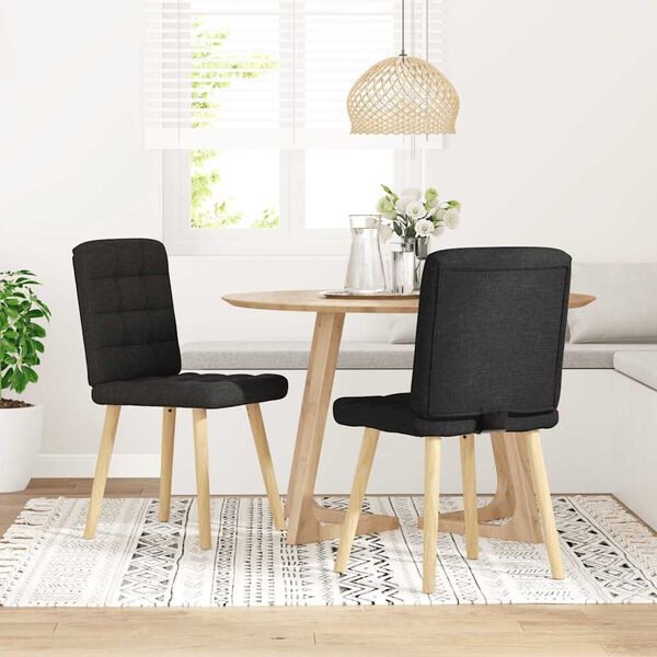 vidaXL söögitoolid 2 tk, must, kangas