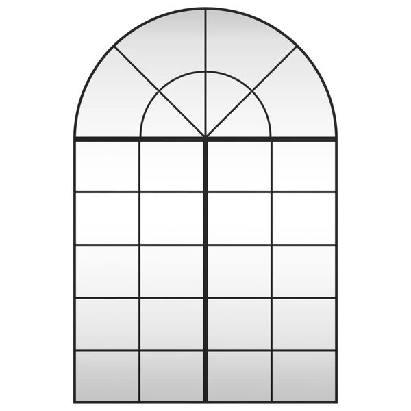 vidaXL seinapeegel, must, 100 x 150 cm, kaarekujuline, raud