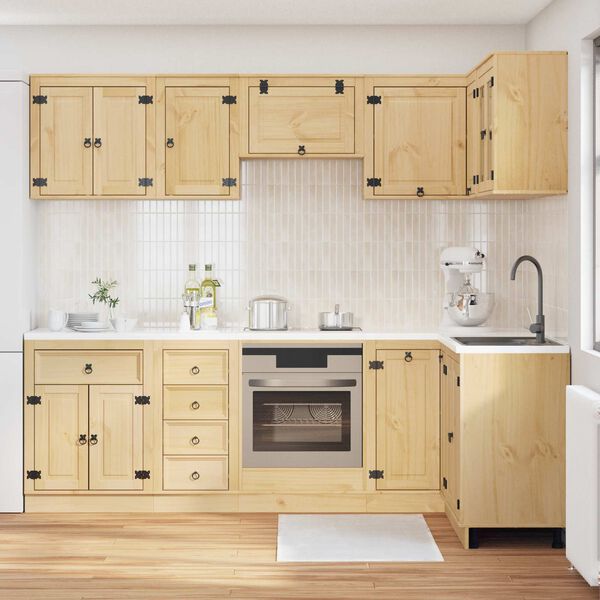 vidaXL Kapp sahtliga riiuliga uksega SKI 10 pcs Meepruun Tahke m&auml;nd