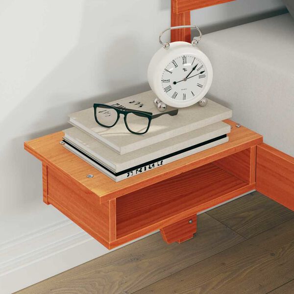 vidaXL Voodi raam peaga Vahapruun 135 x 190 cm Tahke m&auml;nd