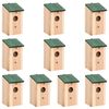 vidaXL lindude pesakastid, 10 tk, nulupuit 12 x 15 x 22 cm