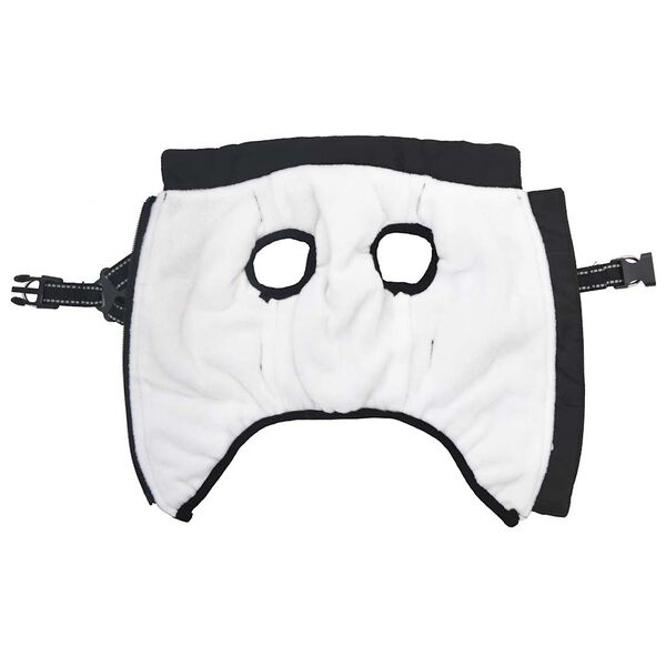 vidaXL koeramantel rakmetega veekindel peegeldav, must, L32