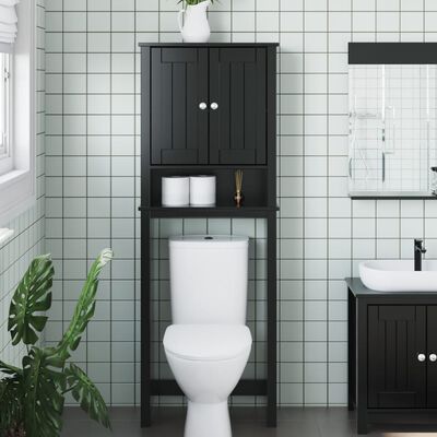 vidaXL tualettpoti kohale käiv kapp "BERG", must, 60x27x164,5 cm, puit