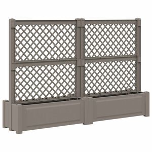 vidaXL Suur pott trellisega 2 pcs Hall 200 x 43 x 133,5 cm PP